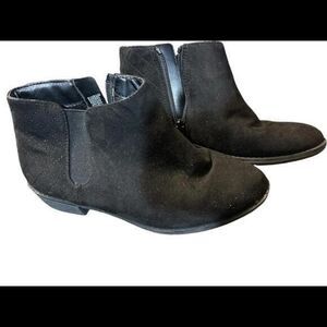 GIRLS CAT &‎ JACK BLACK ZIP SUEDE BOOT SIZE 3